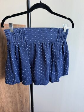 6ixty 8ight Blue Polka Dot Bubble cotton Hem Mini Skirt Size M